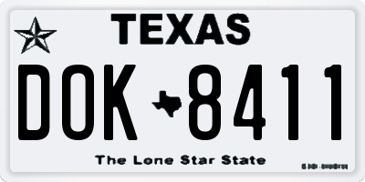 TX license plate DOK8411