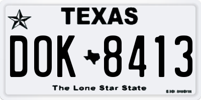 TX license plate DOK8413