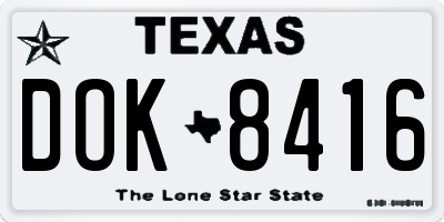 TX license plate DOK8416