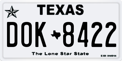 TX license plate DOK8422