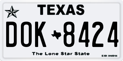 TX license plate DOK8424