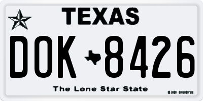 TX license plate DOK8426