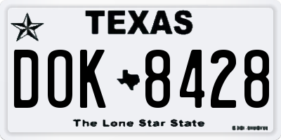 TX license plate DOK8428