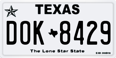 TX license plate DOK8429