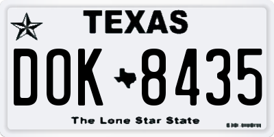 TX license plate DOK8435