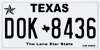 TX license plate DOK8436