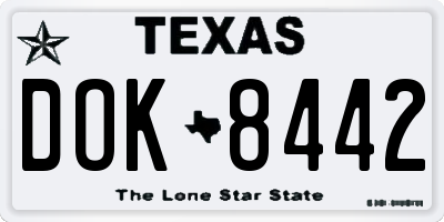 TX license plate DOK8442