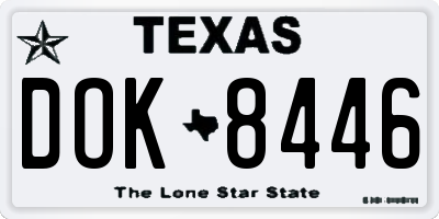 TX license plate DOK8446