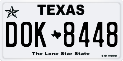 TX license plate DOK8448