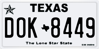 TX license plate DOK8449