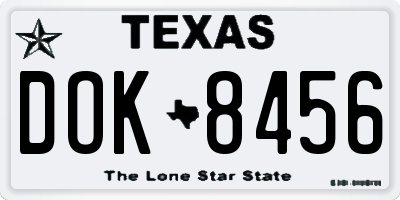 TX license plate DOK8456