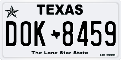 TX license plate DOK8459