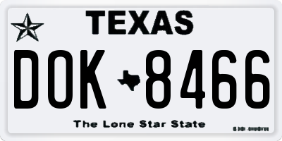 TX license plate DOK8466