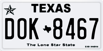 TX license plate DOK8467