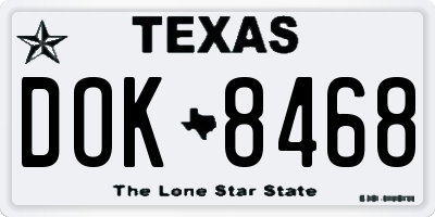 TX license plate DOK8468