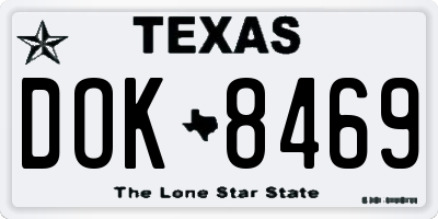 TX license plate DOK8469