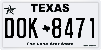 TX license plate DOK8471
