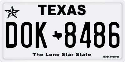 TX license plate DOK8486