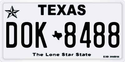 TX license plate DOK8488