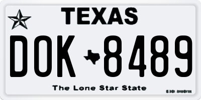 TX license plate DOK8489