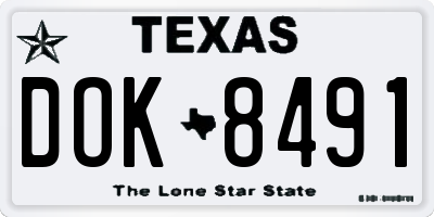 TX license plate DOK8491