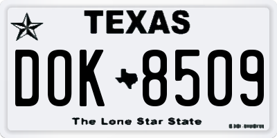 TX license plate DOK8509