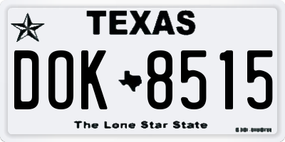 TX license plate DOK8515