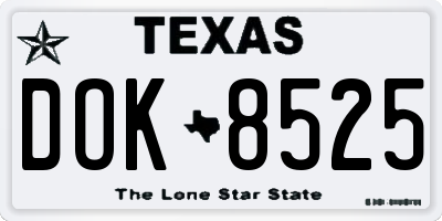 TX license plate DOK8525