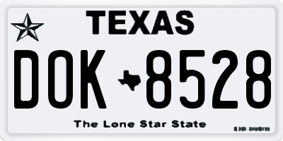 TX license plate DOK8528