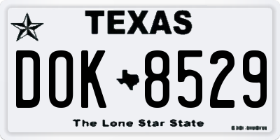 TX license plate DOK8529