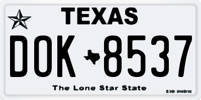 TX license plate DOK8537