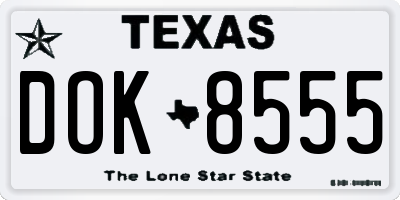 TX license plate DOK8555