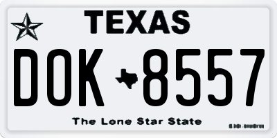TX license plate DOK8557