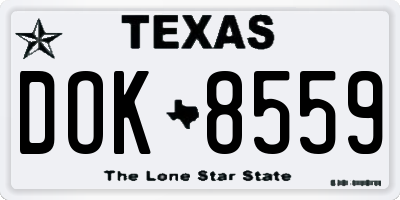 TX license plate DOK8559