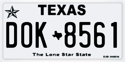 TX license plate DOK8561