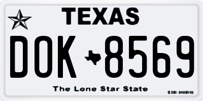 TX license plate DOK8569