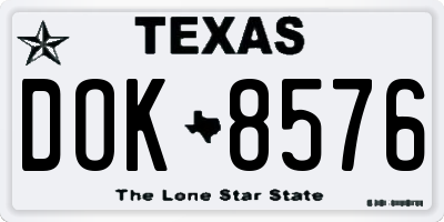 TX license plate DOK8576