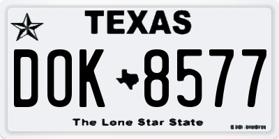 TX license plate DOK8577