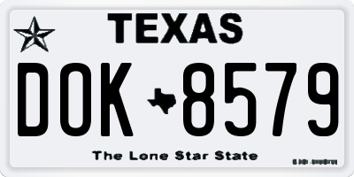TX license plate DOK8579
