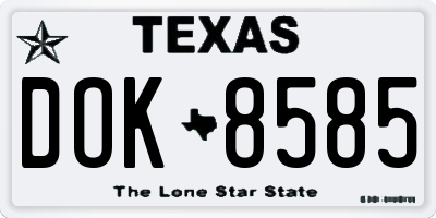 TX license plate DOK8585