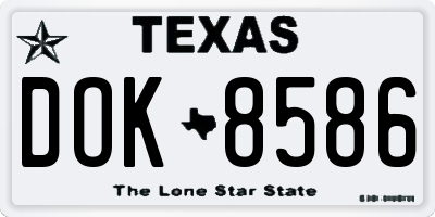 TX license plate DOK8586
