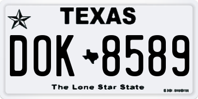 TX license plate DOK8589