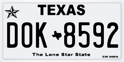 TX license plate DOK8592