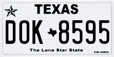 TX license plate DOK8595
