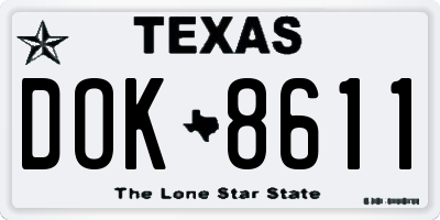 TX license plate DOK8611