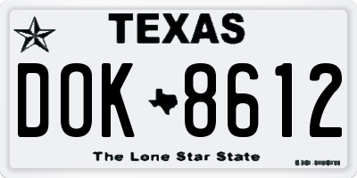 TX license plate DOK8612