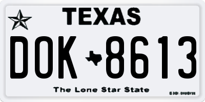 TX license plate DOK8613
