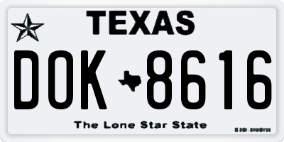 TX license plate DOK8616