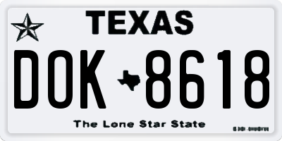 TX license plate DOK8618