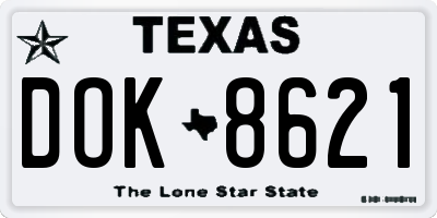 TX license plate DOK8621